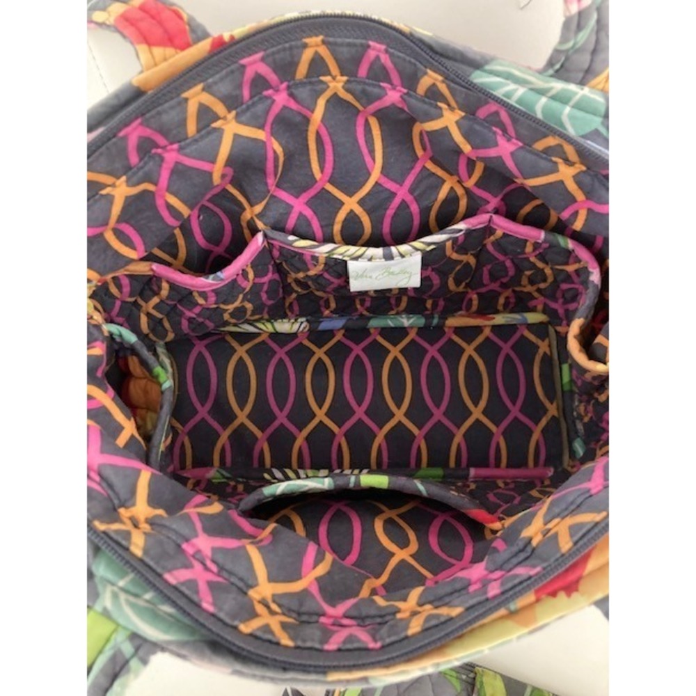 Vera Bradley Jazzy Blooms Floral Purse And Matching Wallet with Metal Clasp